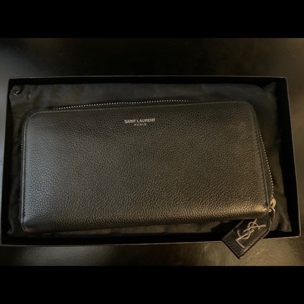 Saint Laurent Black ZIP-Around Wallet